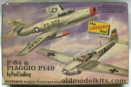 Lindberg 1/148 F-84 and Piaggio P-149, 431-29 plastic model kit